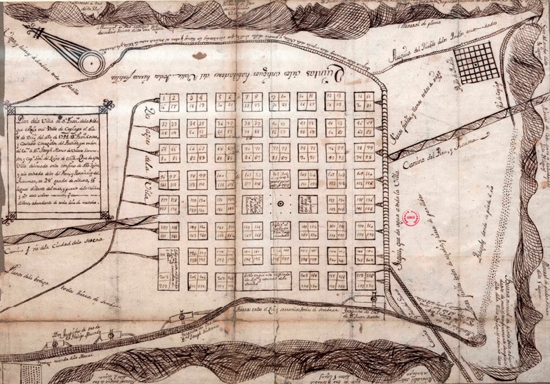 San Francisco de la Selva’s Foundational Planning. Unknown cartographer, c. 1744. Public domain.